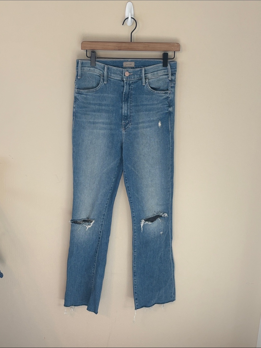 Mother Hustle Ankle Fray Straight Leg Jean